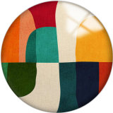 20MM Colorful  Pattern Print  glass snaps buttons