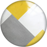 20MM Yellow Pattern Print  glass snaps buttons