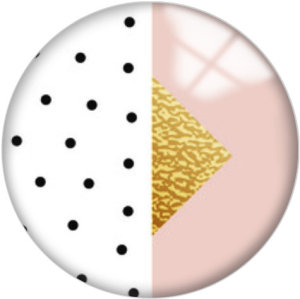 20MM Pink Pattern Print  glass snaps buttons