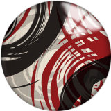 20MM Red Pattern Print  glass snaps buttons