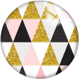 20MM Pink  Pattern Print  glass snaps buttons