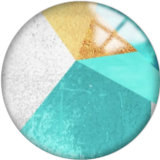 20MM Blue Pattern Print  glass snaps buttons