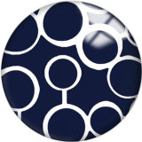 20MM Black Pattern Print  glass snaps buttons
