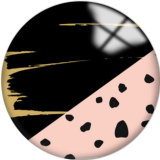 20MM Pink Pattern Print  glass snaps buttons