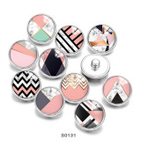 20MM Pink Pattern Print  glass snaps buttons