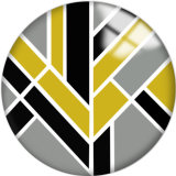 20MM Yellow Pattern Print  glass snaps buttons