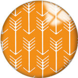 20MM Orange Pattern Print  glass snaps buttons