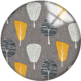 20MM Yellow Pattern Print  glass snaps buttons