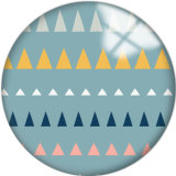 20MM Blue Pattern Print  glass snaps buttons