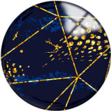 20MM Blue Pattern Print  glass snaps buttons