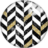 20MM Black Pattern Print  glass snaps buttons