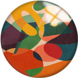 20MM Colorful  Pattern Print  glass snaps buttons