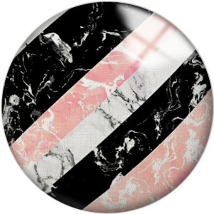 20MM Pink Pattern Print  glass snaps buttons