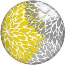 20MM Yellow Pattern Print  glass snaps buttons