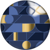 20MM Blue Pattern Print  glass snaps buttons