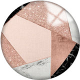 20MM Pink Pattern Print  glass snaps buttons