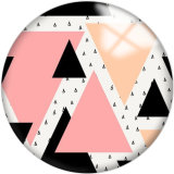 20MM Pink  Pattern Print  glass snaps buttons