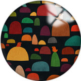 20MM Colorful  Pattern Print  glass snaps buttons