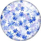 20MM Blue Pattern Print  glass snaps buttons