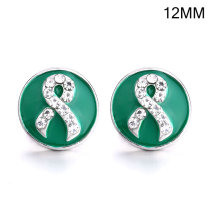 12MM Ribbon logo design Rhinestone enamel Metal snap buttons