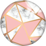 20MM Pink  Pattern Print  glass snaps buttons