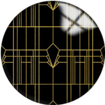 20MM Black Pattern Print  glass snaps buttons