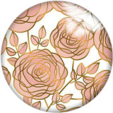 20MM Colorful Pattern Print  glass snaps buttons