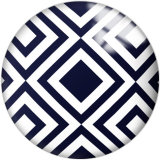 20MM Black Pattern Print  glass snaps buttons