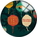 20MM Colorful  Pattern Print  glass snaps buttons