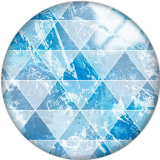 20MM Blue Pattern Print  glass snaps buttons