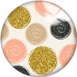 20MM Pink Pattern Print  glass snaps buttons