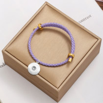 Simple leather rope couple bracelet, stretchable and adjustable fit18&20MM  snaps jewelry