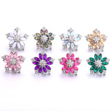 20MM Flowers design Rhinestone  Metal snap buttons