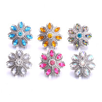 20MM Flowers design Rhinestone  Metal snap buttons