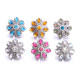 20MM Flowers design Rhinestone  Metal snap buttons