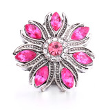 20MM Flowers design Rhinestone  Metal snap buttons