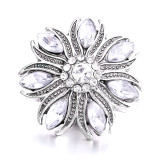 20MM Flowers design Rhinestone  Metal snap buttons
