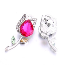 20MM Flowers design Rhinestone  Metal snap buttons