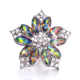 20MM Flowers design Rhinestone  Metal snap buttons
