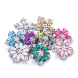 20MM Flowers design Rhinestone  Metal snap buttons