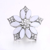 20MM Flowers design Rhinestone  Metal snap buttons