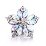 20MM Flowers design Rhinestone  Metal snap buttons