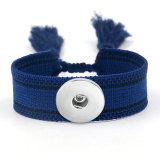 Ribbon Bracelet DIY Embroidered Tassel Wristband fit18&20MM  snaps jewelry