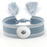 Ribbon Bracelet DIY Embroidered Tassel Wristband fit18&20MM  snaps jewelry