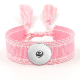 Ribbon Bracelet DIY Embroidered Tassel Wristband fit18&20MM  snaps jewelry