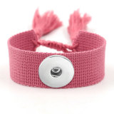 Ribbon Bracelet DIY Embroidered Tassel Wristband fit18&20MM  snaps jewelry