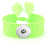 Ribbon Bracelet DIY Embroidered Tassel Wristband fit18&20MM  snaps jewelry