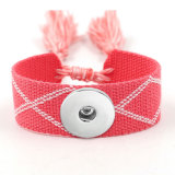 Ribbon Bracelet DIY Embroidered Tassel Wristband fit18&20MM  snaps jewelry