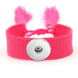 Ribbon Bracelet DIY Embroidered Tassel Wristband fit18&20MM  snaps jewelry