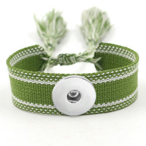 Ribbon Bracelet DIY Embroidered Tassel Wristband fit18&20MM  snaps jewelry